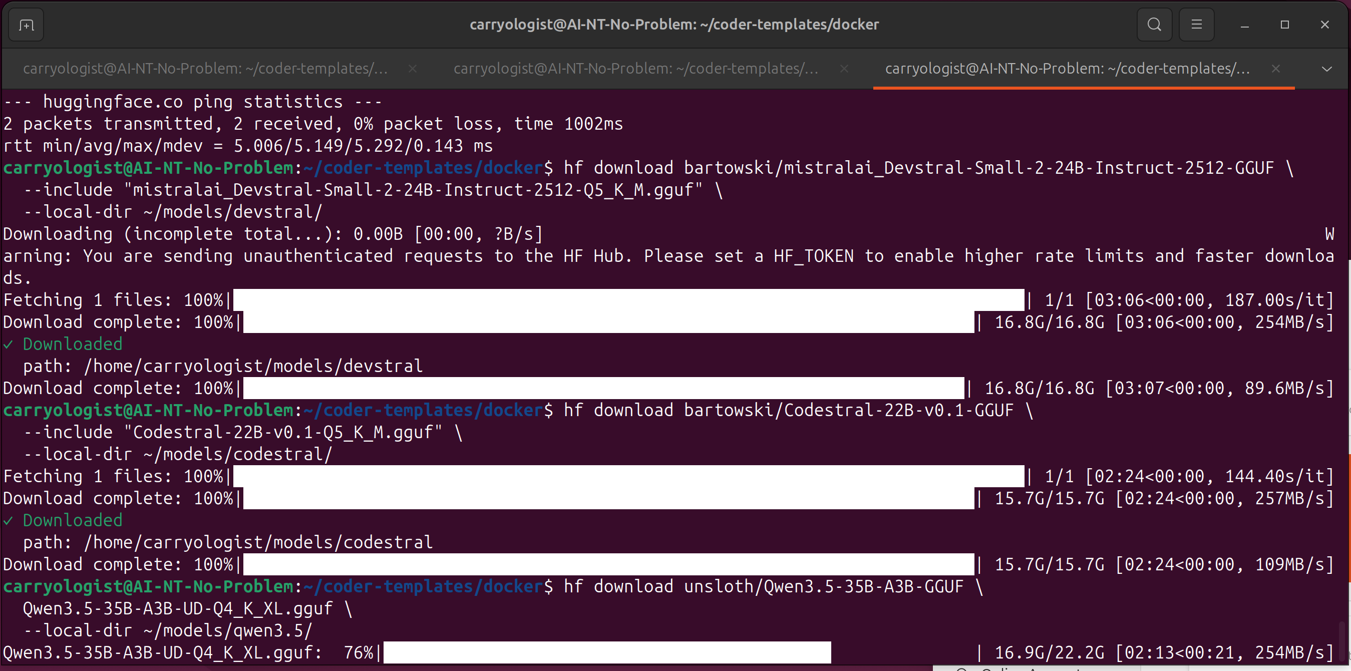 Downloading models from HuggingFace at 250+ MB/s on the Samsung 9100 Pro