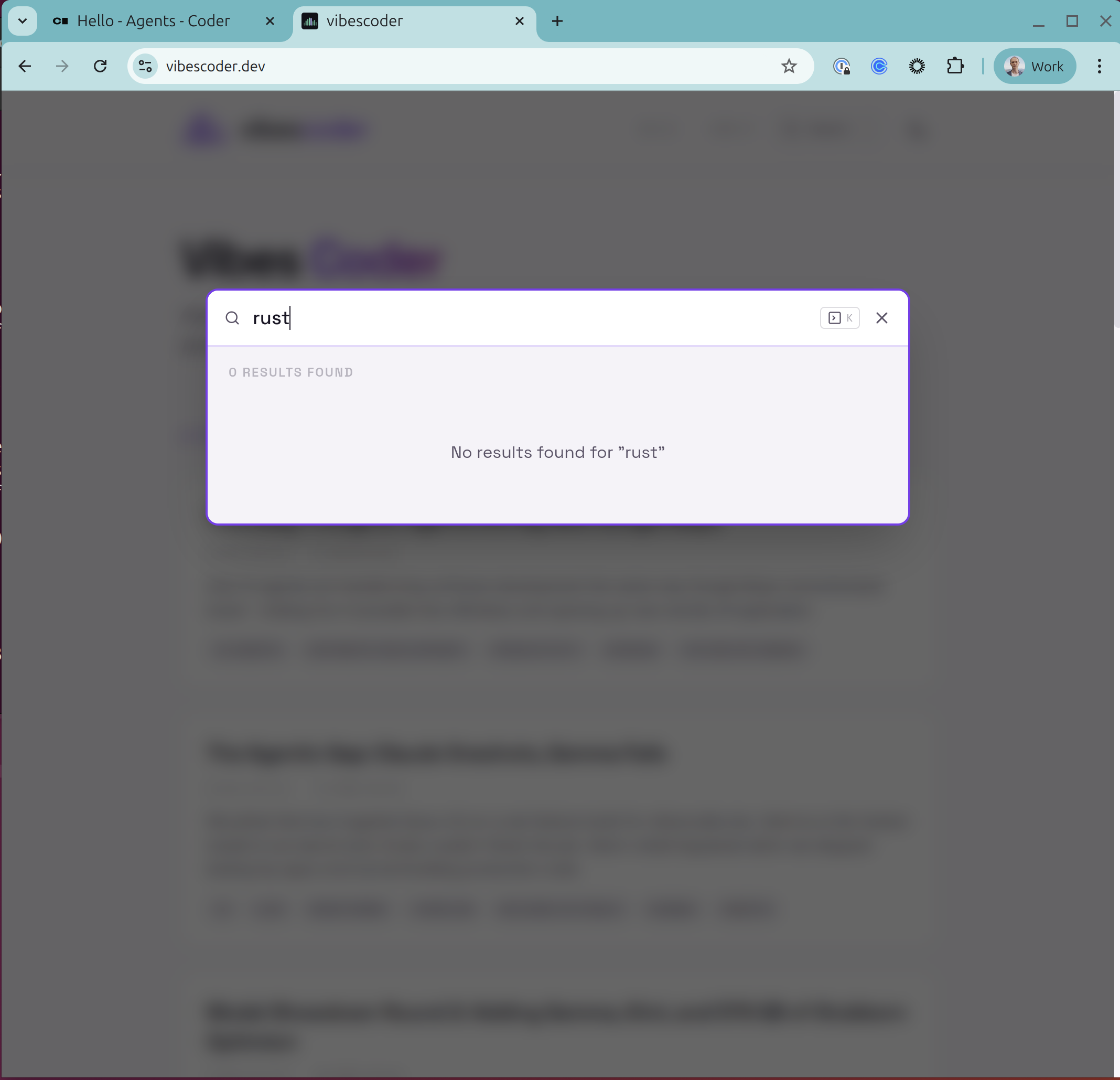 The search modal in action — Gemma built this